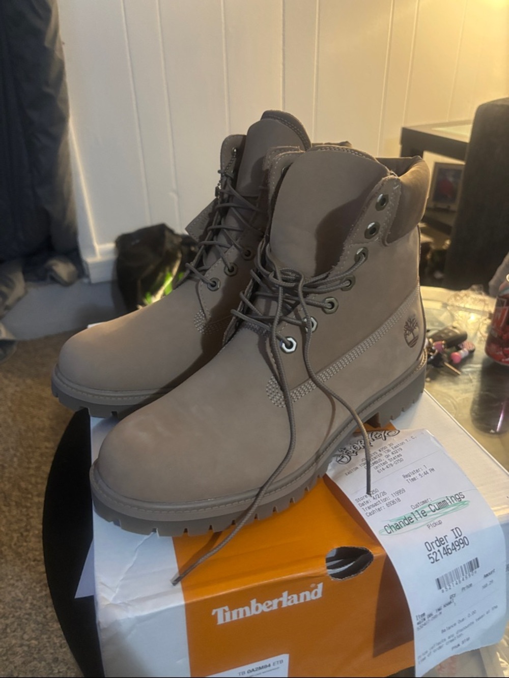 Timberland Men’s Lace-Up Work Boots - Taupe Brown brand new, in box, never worn